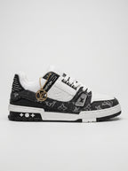 Tênis "LV" Trainer Preto e Branco