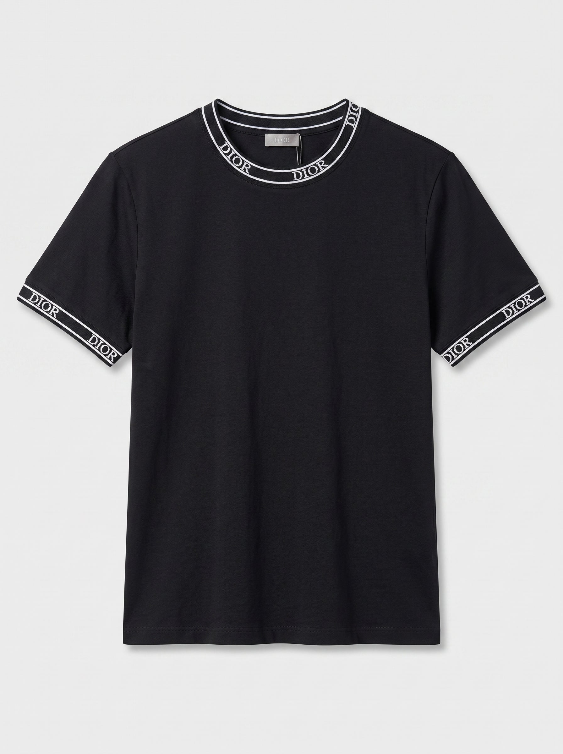 Camiseta "Dior" gola e punhos jacquard